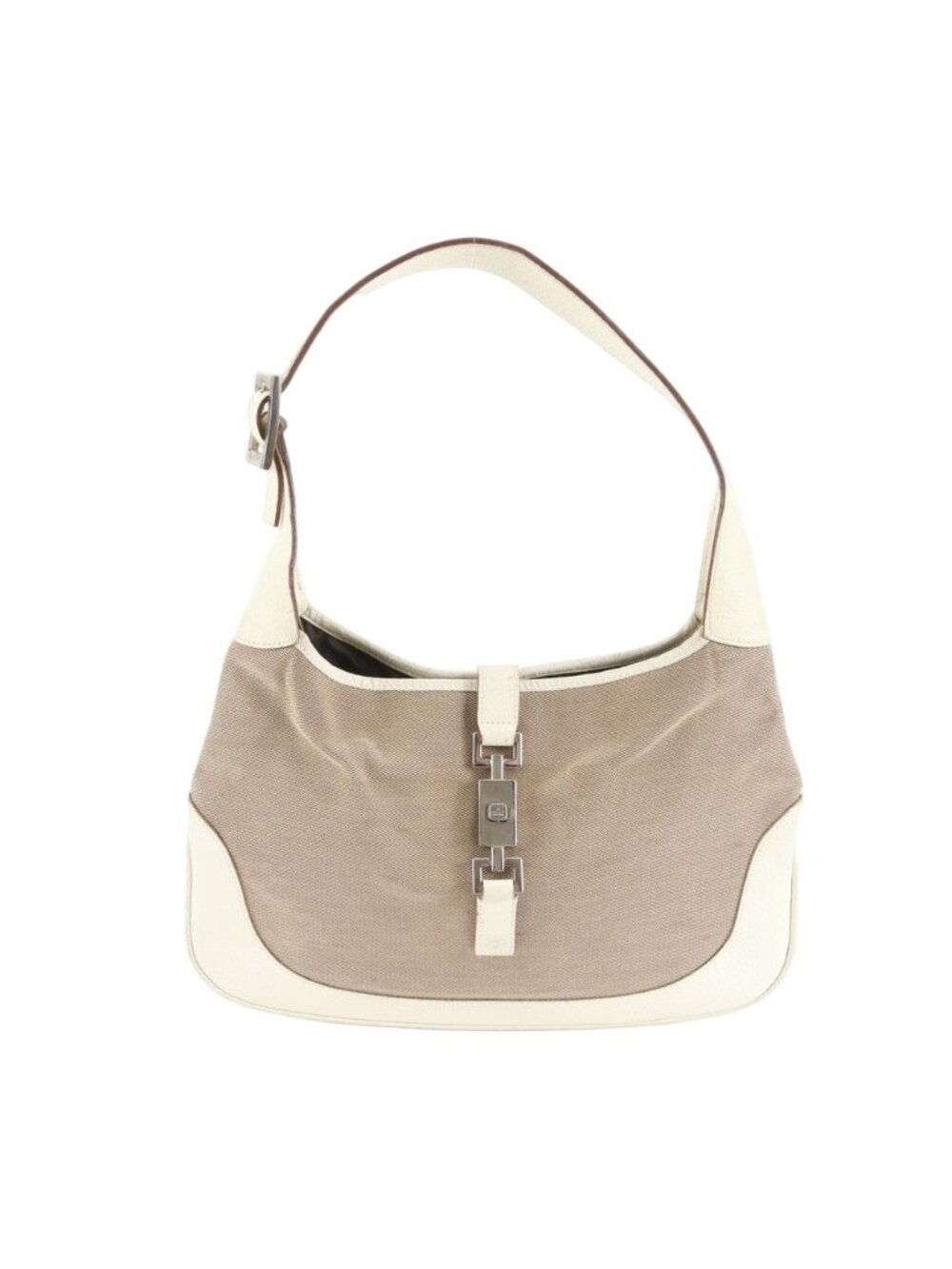 Gucci Jackie 001 Leather Shoulder Bag Silver Ree
